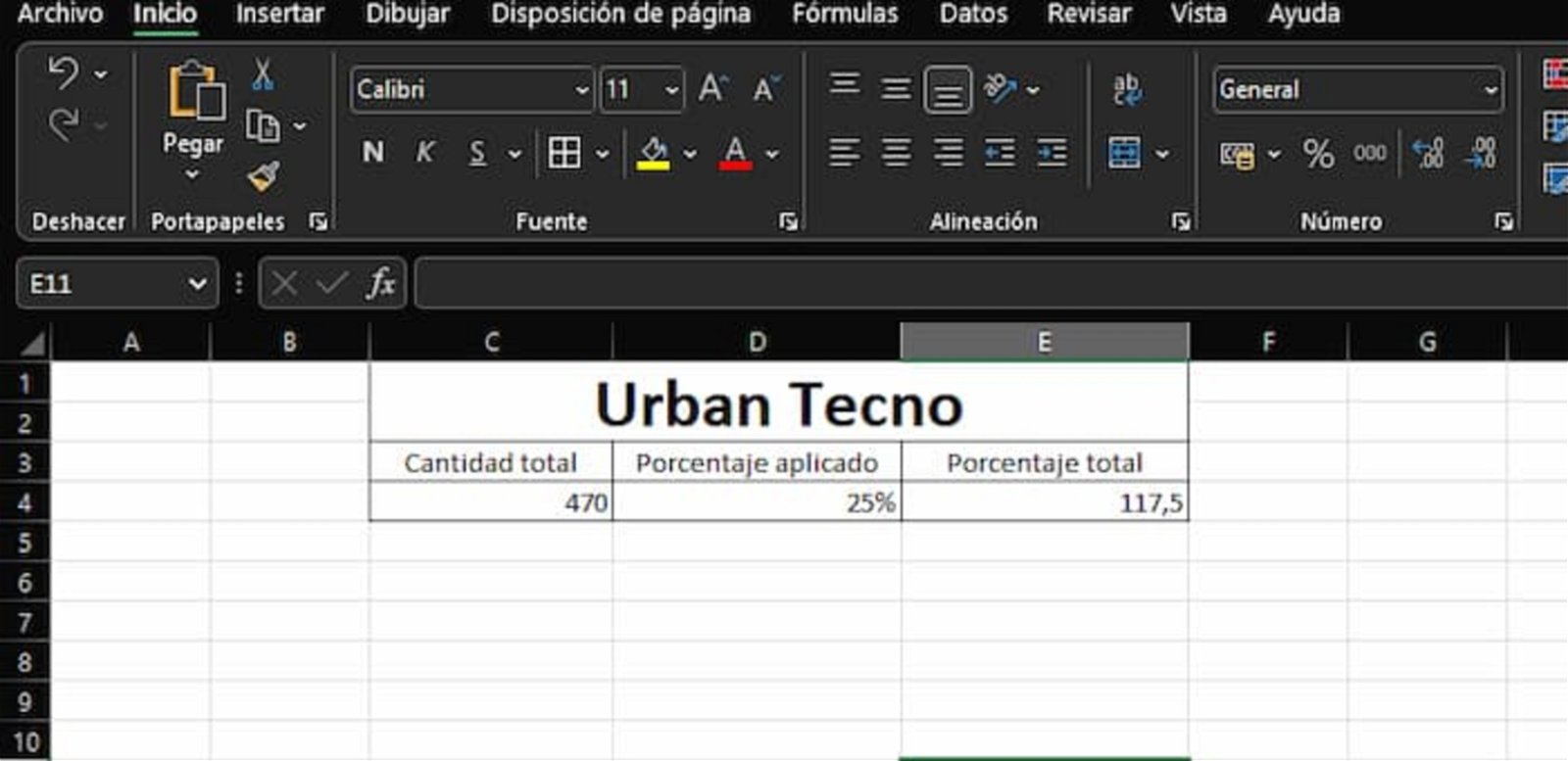 So you can calculate the percentage that is applied to an amount in a simple way and using Excel